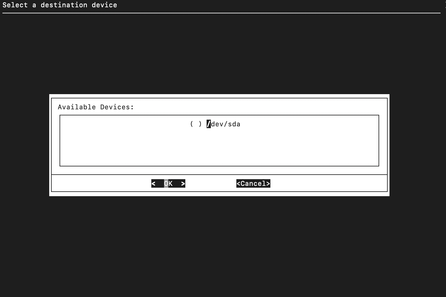 cl-deploy: Destination device selection screen